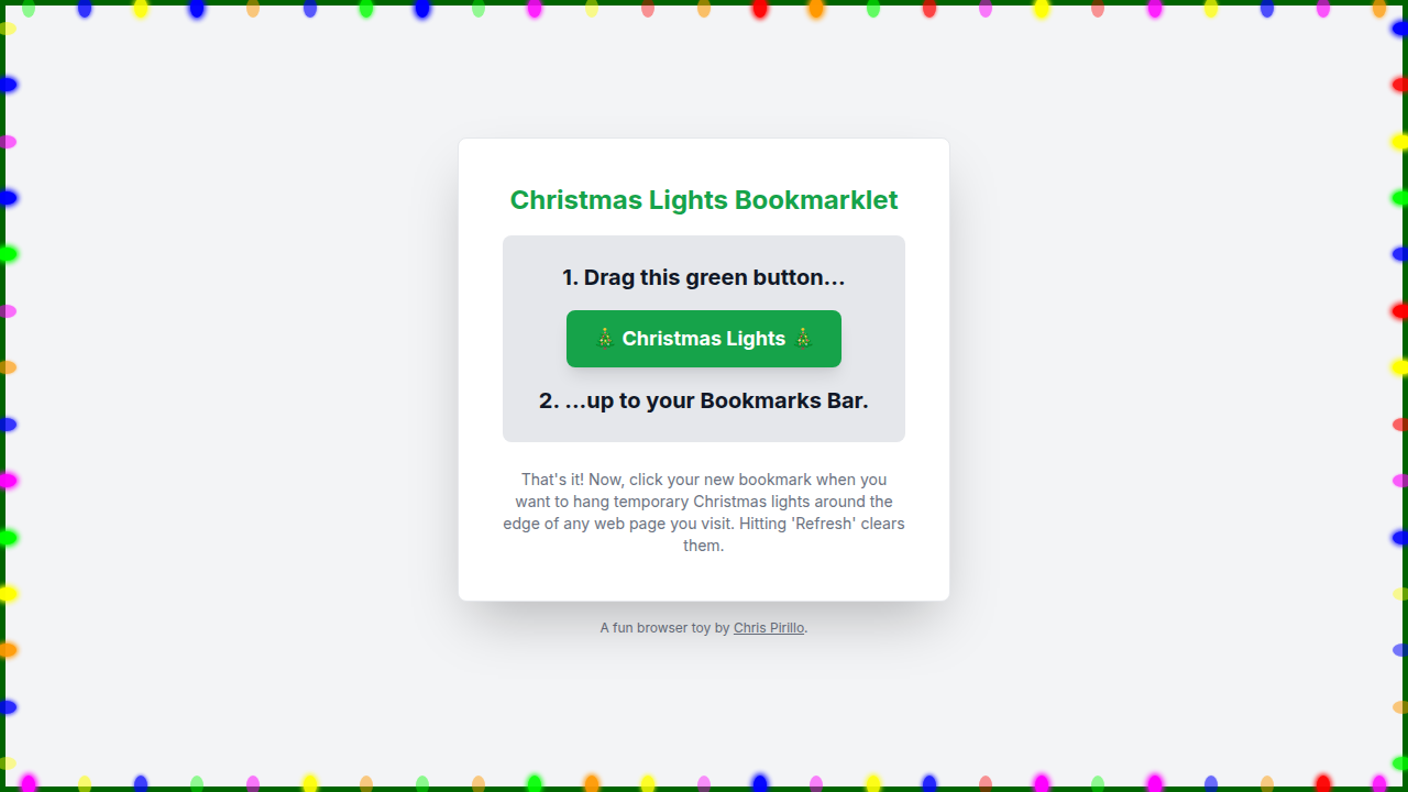 Browser Christmas Lights preview