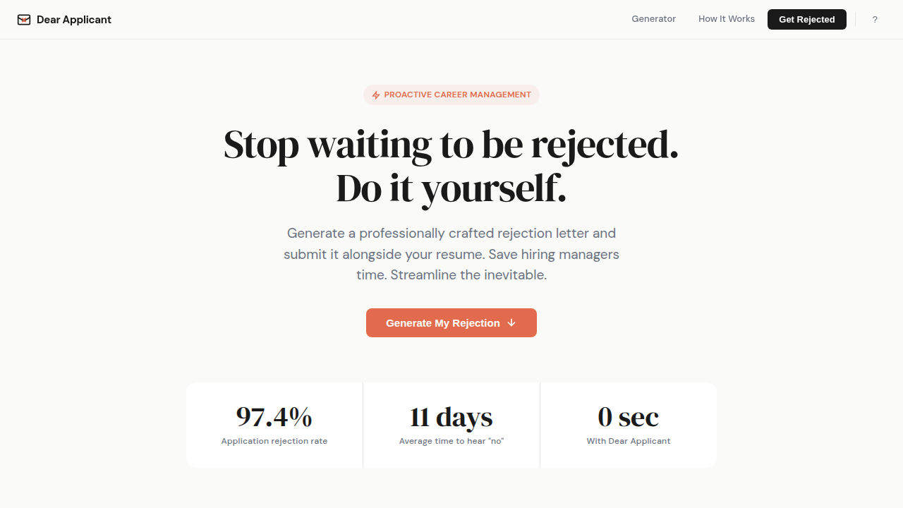 Dear Applicant preview