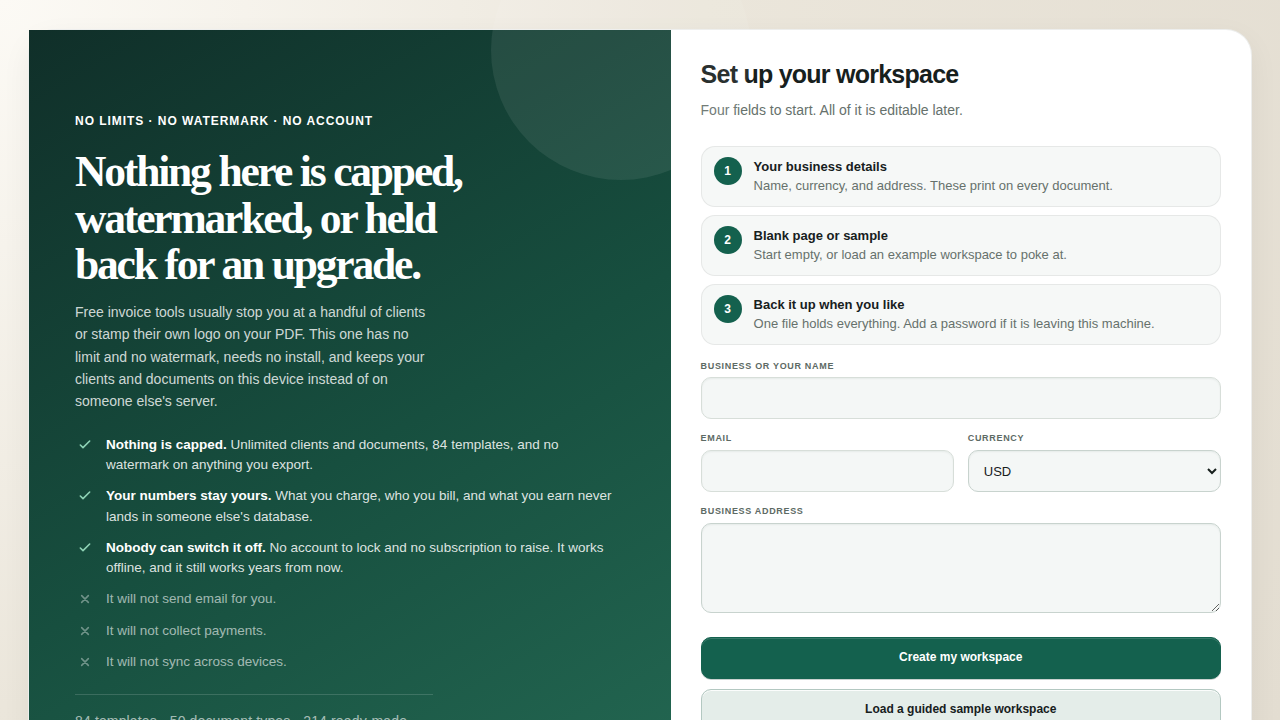 Easy Invoices preview