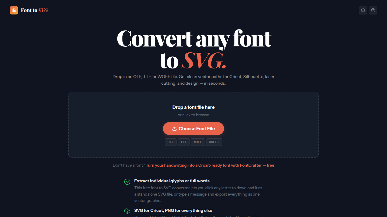 Font to SVG preview