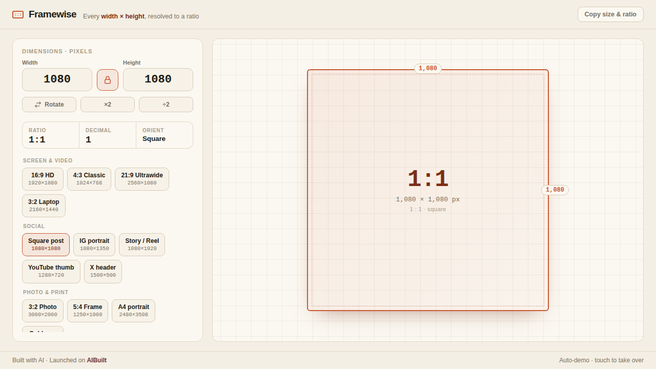 Framewise preview