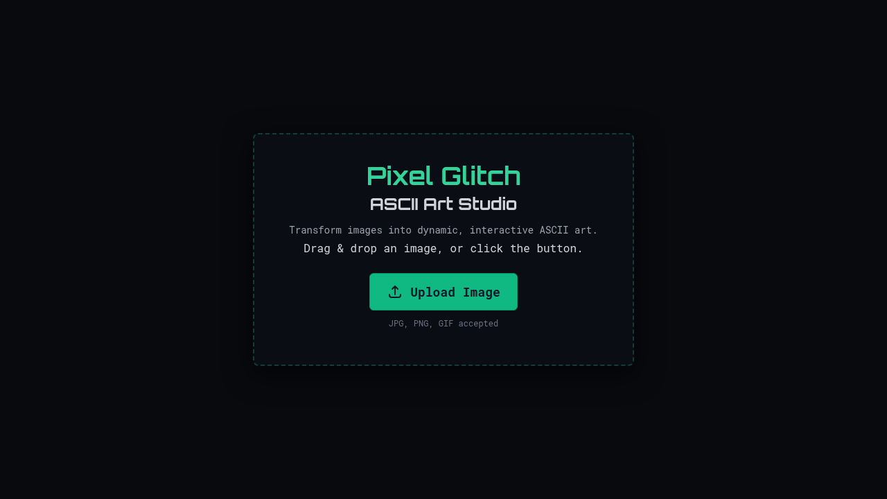 Pixel Glitch ASCII Art Studio preview