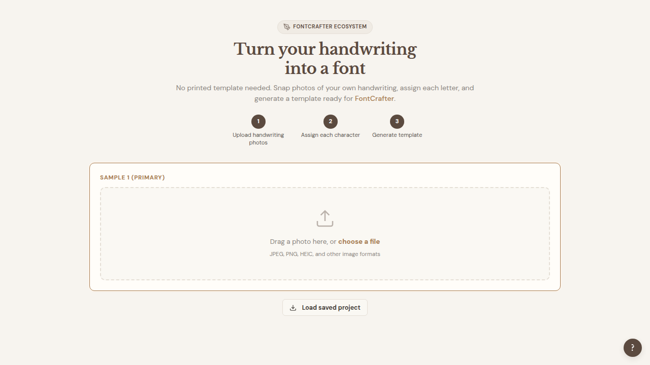Handwriting Fontalizer preview