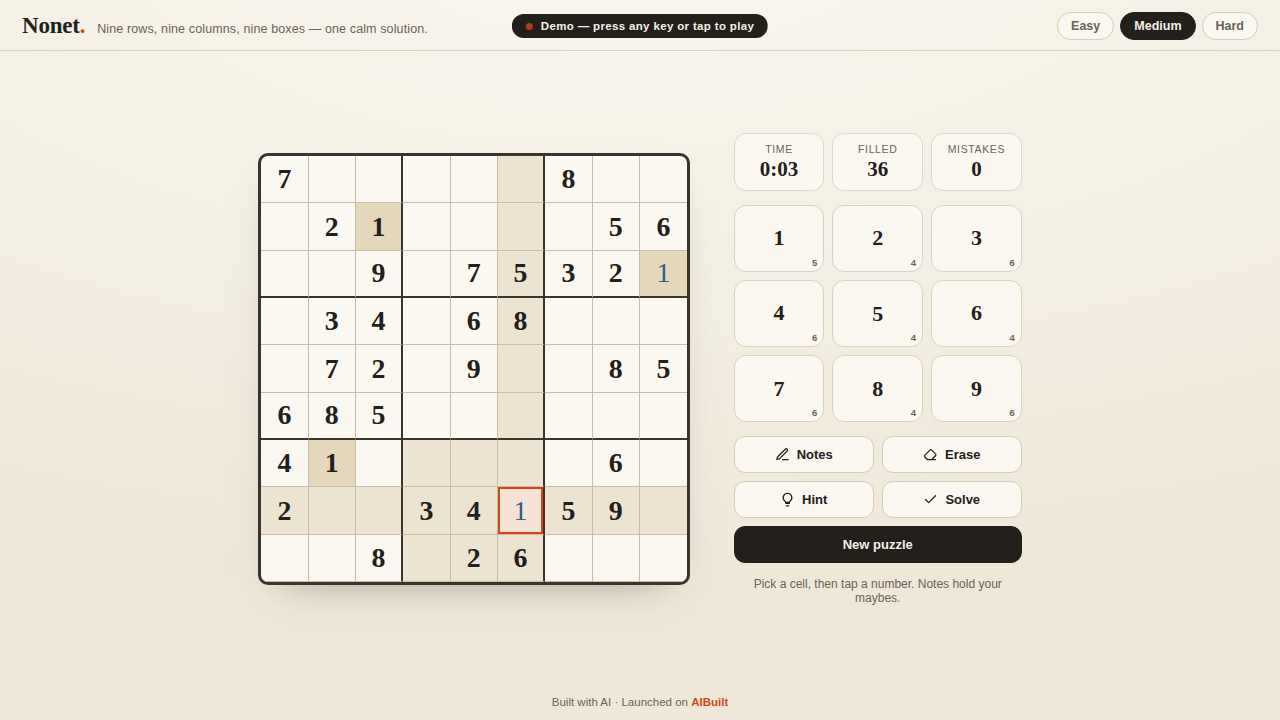 Nonet — auto-generated demo trailer frame