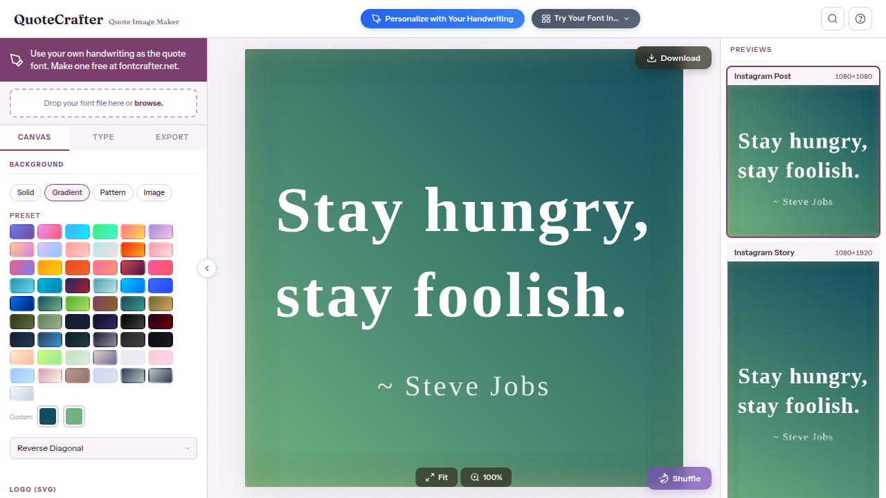 QuoteCrafter preview