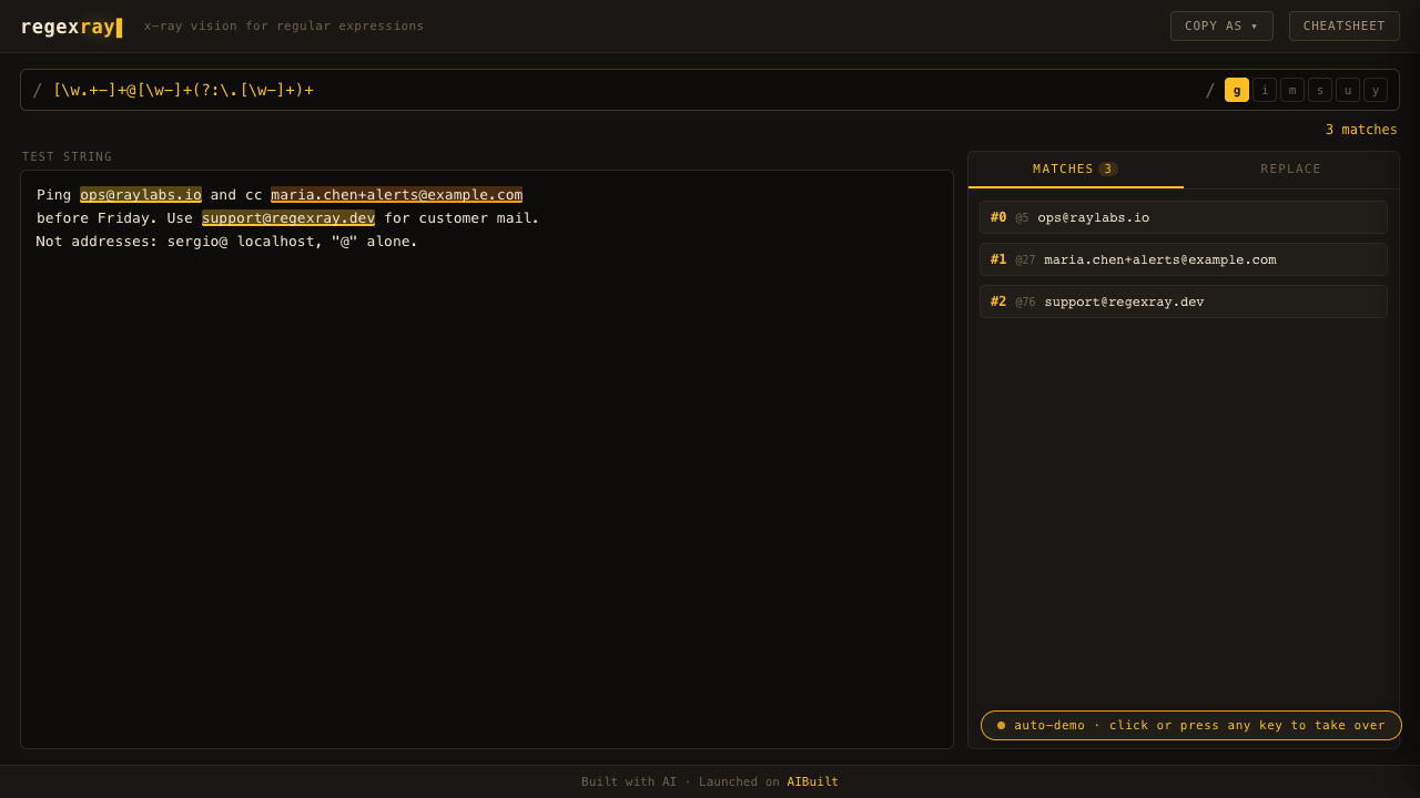 RegexRay preview